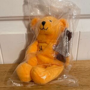 Bright Orange Plush Bear Stuffed Animal - Soft Cuddly Toy